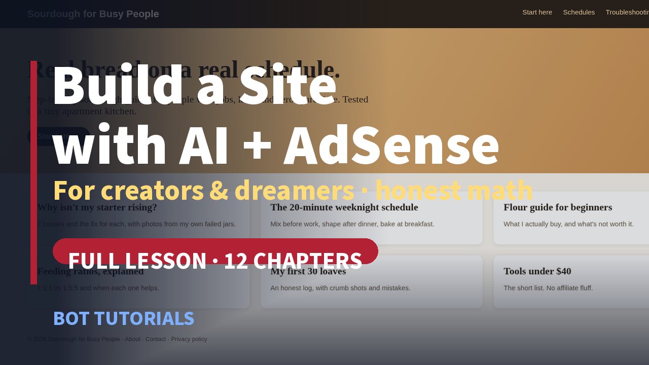 Build a killer website with AI and make money with AdSense video thumbnail